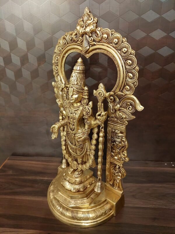 Buy Brass Big Perumal With Arch Statue- 22″ Antique Showroom Trichy - Image 4