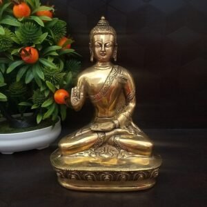Buy Brass Buddha plain Statue- 10″ Antique Showroom Trichy
