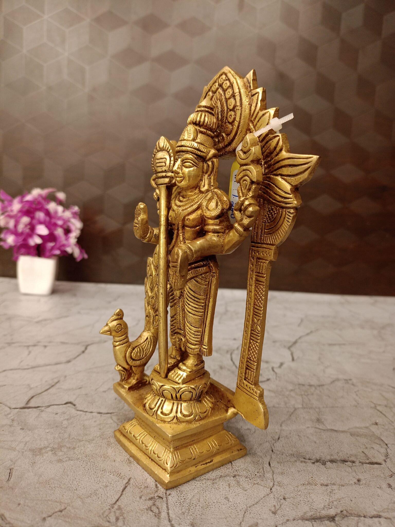 Buy Brass Designer Arch Murugan Statue 8″ Antique Showroom Trichy - Image 4