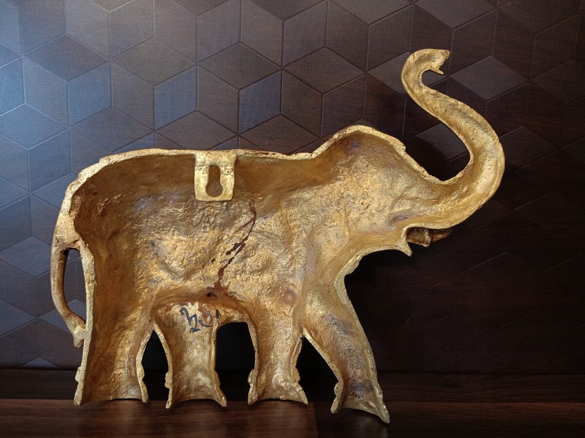 Buy Brass Elephant Wall Mount 9″ Antique Showroom Trichy - Image 2