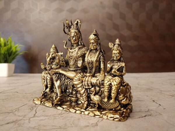 Buy Brass Fine Art Shivan Family For Pooja 4.5″ Antique Showroom Trichy - Image 3