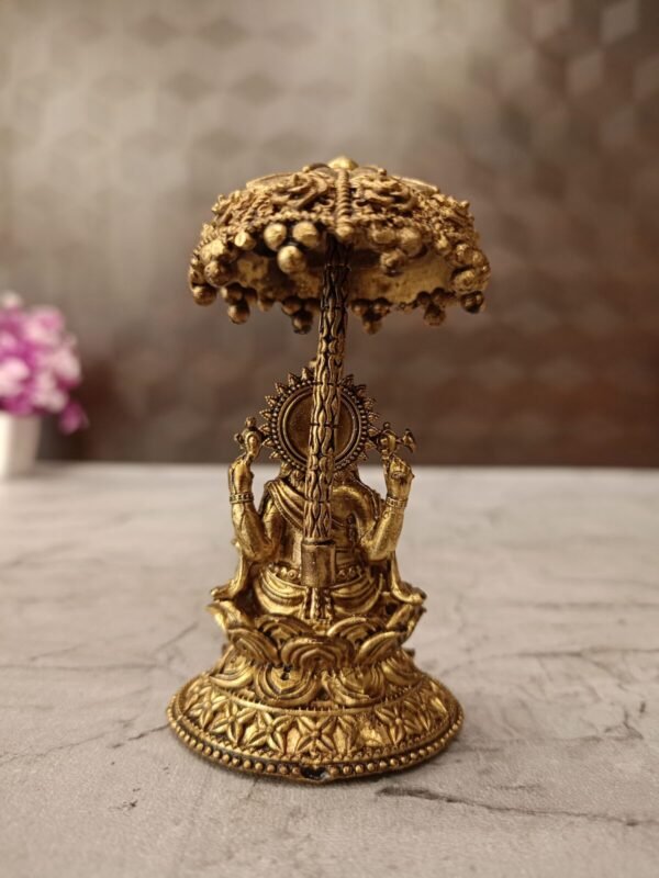 Buy Brass Fine art Ganesh with an Umbrella 4″ Antique Showroom Trichy - Image 4