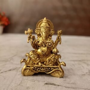 Buy Brass Fine art Ganesha Idol 2″ Antique Showroom Trichy