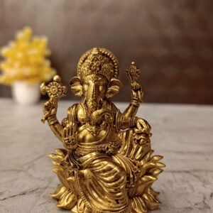 Buy Brass Fine art Lotus Ganesha Idol 2.5″ Antique Showroom Trichy