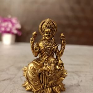 Buy Brass Fine art Lotus Lakshmi idol 2.5″ Antique Showroom Trichy