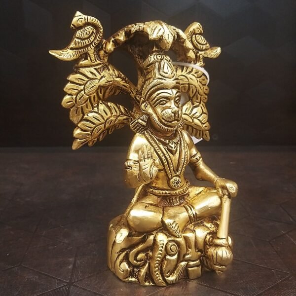 Buy Brass Hanuman Sitting Under Tree idol- 6″ Antique Showroom Trichy - Image 2