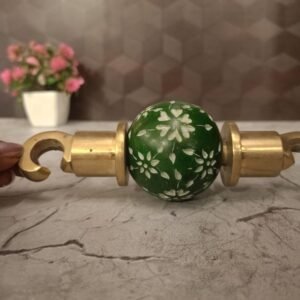 Buy Brass Jula Decor Round Ball Green Color 4 Pcs Antique Showroom Trichy