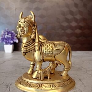 Buy Brass Kamdhenu Statue 6″ Good For Pooja Antique Showroom Trichy