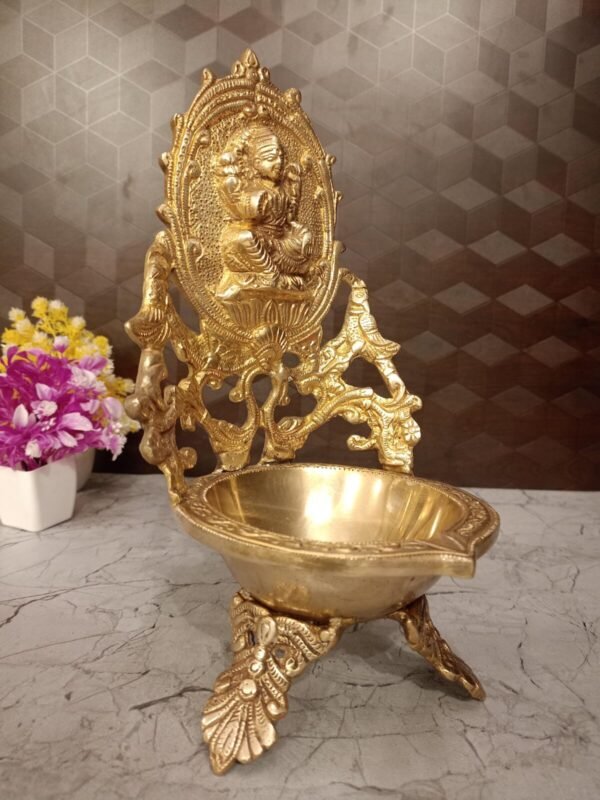 Buy Brass Lakshmi Diya-11″ Antique Showroom Trichy - Image 2