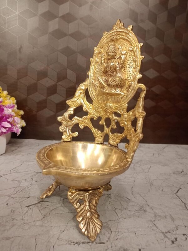 Buy Brass Lakshmi Diya-11″ Antique Showroom Trichy - Image 4
