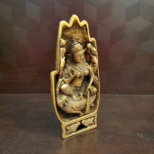 Buy Brass Lakshmi Sitting on Owl Idol- 7″ Antique Showroom Trichy - Image 2