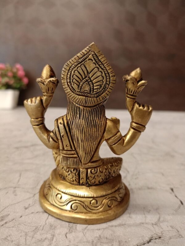 Buy Brass Lakshmi Statue 4″ Antique Showroom Trichy - Image 4
