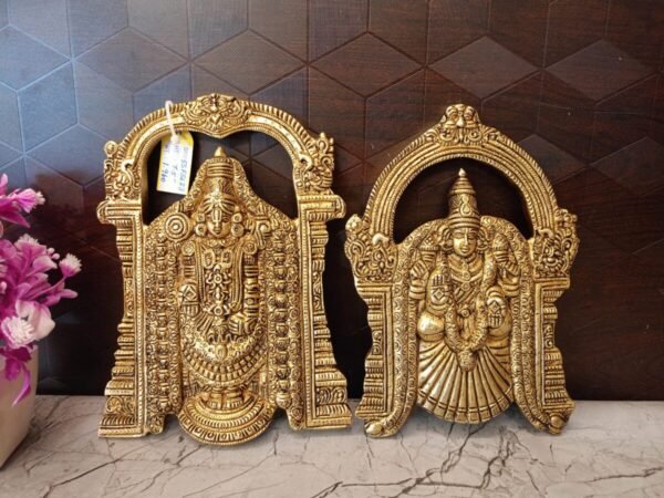 Buy Brass Lord Balaji and Padmavathithayar Wall Mount 8″ Antique Showroom Trichy