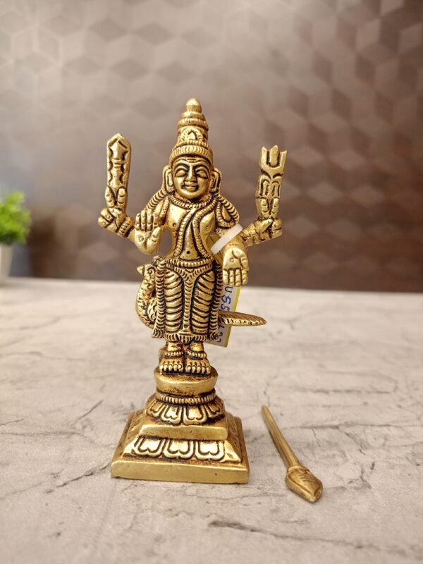 Buy Brass Murugan Idol 4″ Antique Showroom Trichy - Image 3