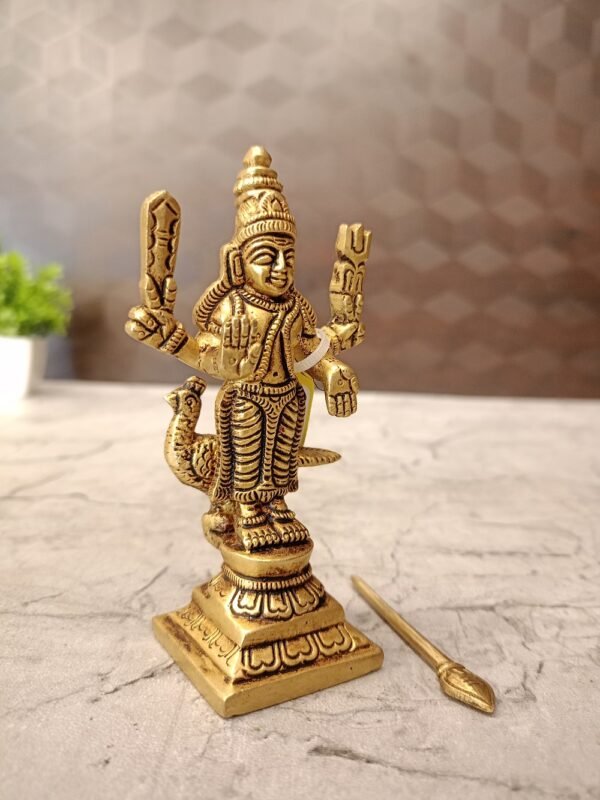 Buy Brass Murugan Idol 4″ Antique Showroom Trichy - Image 5
