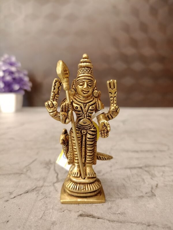 Buy Brass Murugan Idol For Pooja 3″ Antique Showroom Trichy - Image 3