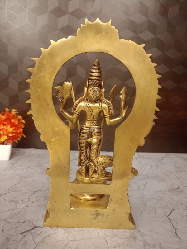 Buy Brass Murugan Idol with Well Desgined with Thiruvachi | Brass Thiruchendur Murugan Antique Showroom Trichy - Image 2