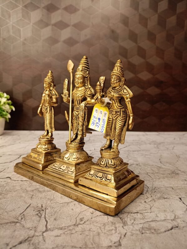 Buy Brass Murugan, Valli, Deivanai Statue 6.5″ Antique Showroom Trichy - Image 3