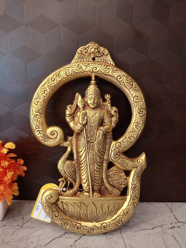 Buy Brass Om Murugan Wall Mount handcrafted 13.5″ Antique Showroom Trichy
