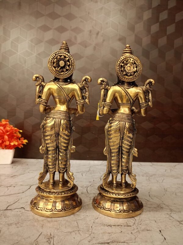 Buy Brass Paavai Diya Pair Idol- 11.5″ Antique Showroom Trichy - Image 4