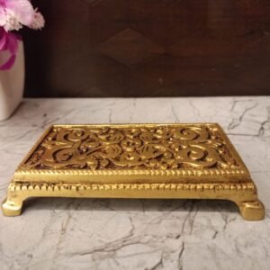 Buy Brass Rectangle Chowki Statue For Pooja 1″ Antique Showroom Trichy