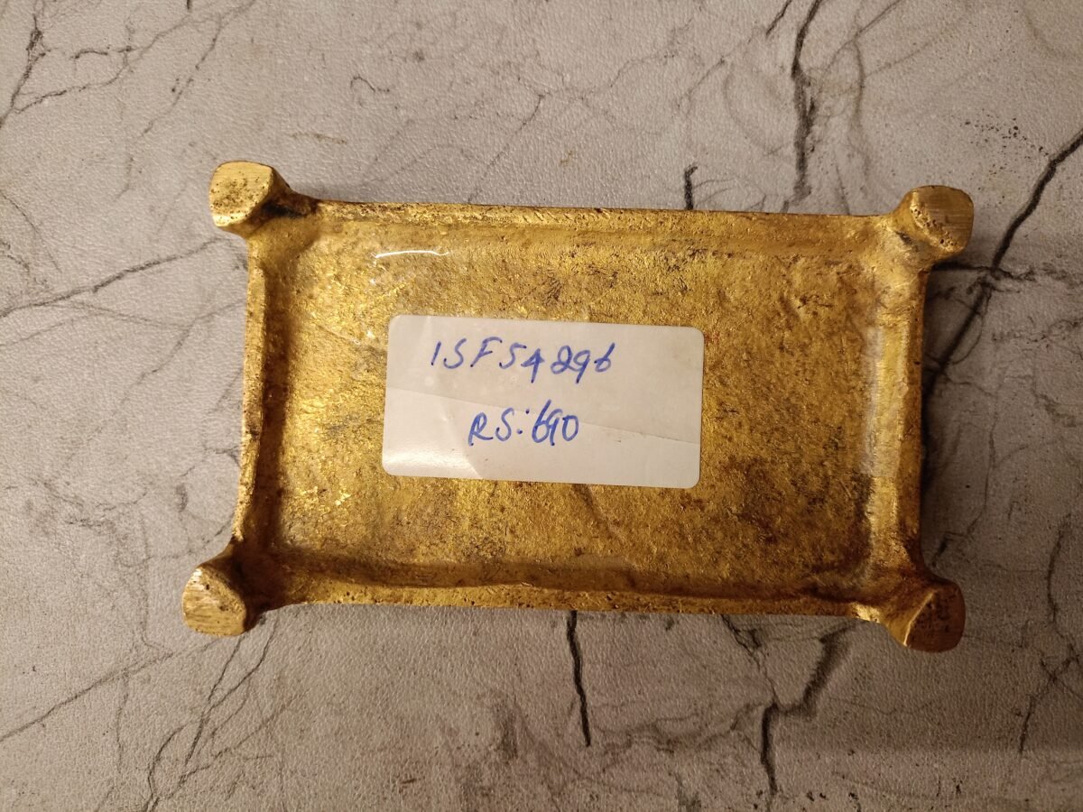 Buy Brass Rectangle Chowki Statue For Pooja 1″ Antique Showroom Trichy - Image 3