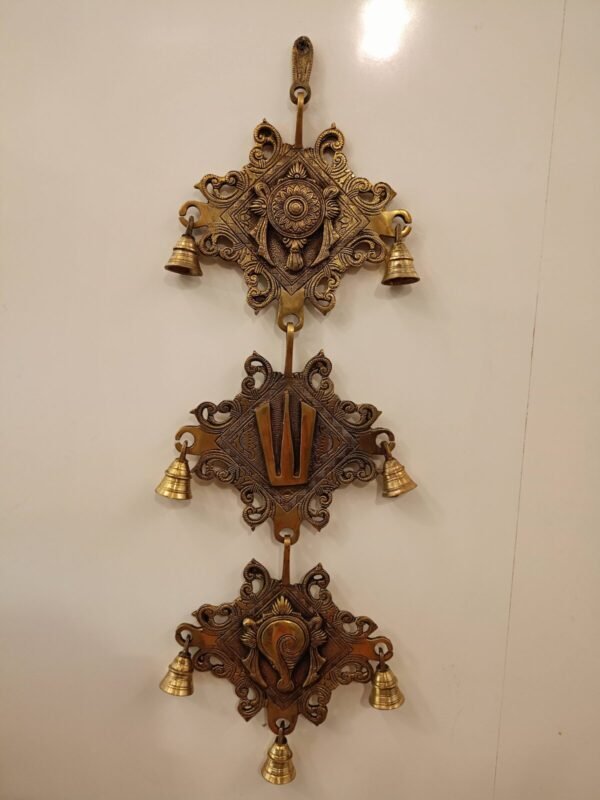 Buy Brass Sangu, Chakra, Namam Plat Wall Mount Pooja 24″ Antique Showroom Trichy - Image 2