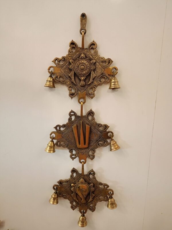 Buy Brass Sangu, Chakra, Namam Plat Wall Mount Pooja 24″ Antique Showroom Trichy - Image 5