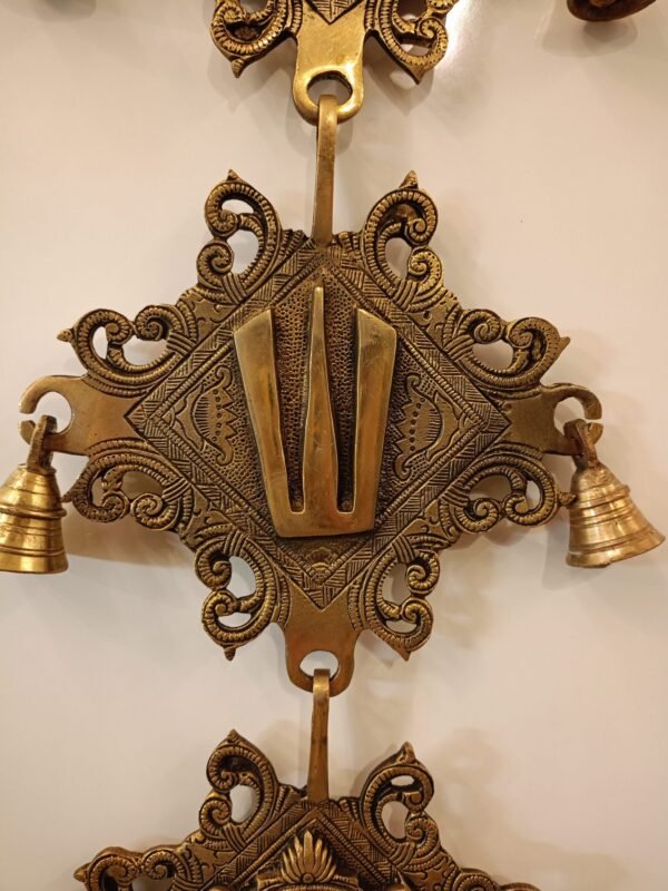 Buy Brass Sangu, Chakra, Namam Plat Wall Mount Pooja 24″ Antique Showroom Trichy - Image 6