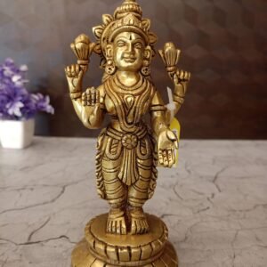 Buy Brass Standing Lakshmi Idol 7″ Antique Showroom Trichy