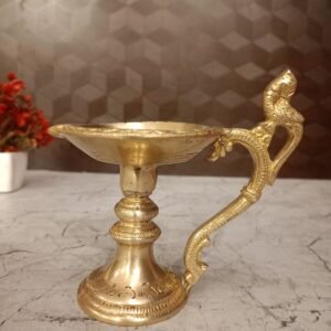 Buy Brass parrot handle Diya- 5.5″ Antique Showroom Trichy