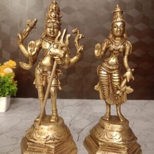 Buy Lord Shiva and Parvati Brass Statue 11" Antique Showroom Trichy