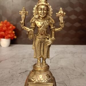 Buy Lord Vishnu Brass Idol 7.8″ Antique Showroom Trichy