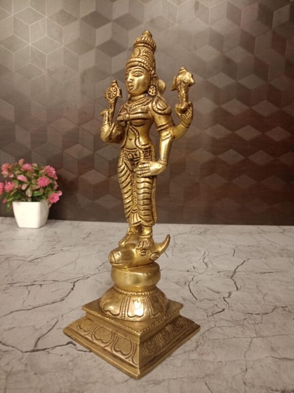 Buy Vishnu Durgai Brass Statue- 9.5″ Antique Showroom Trichy - Image 4
