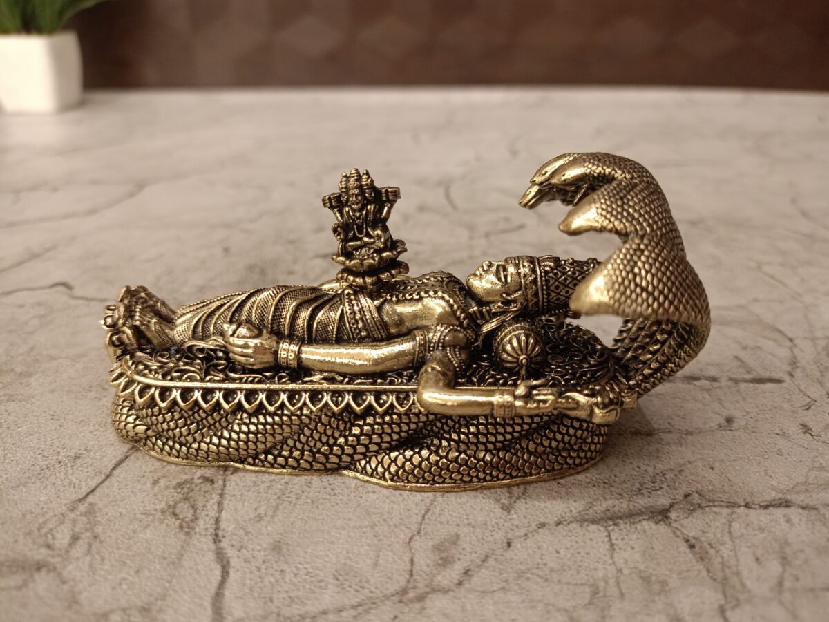 Buy Brass Fine Art Padmanathar Statue 2″ Antique Showroom Trichy - Image 3