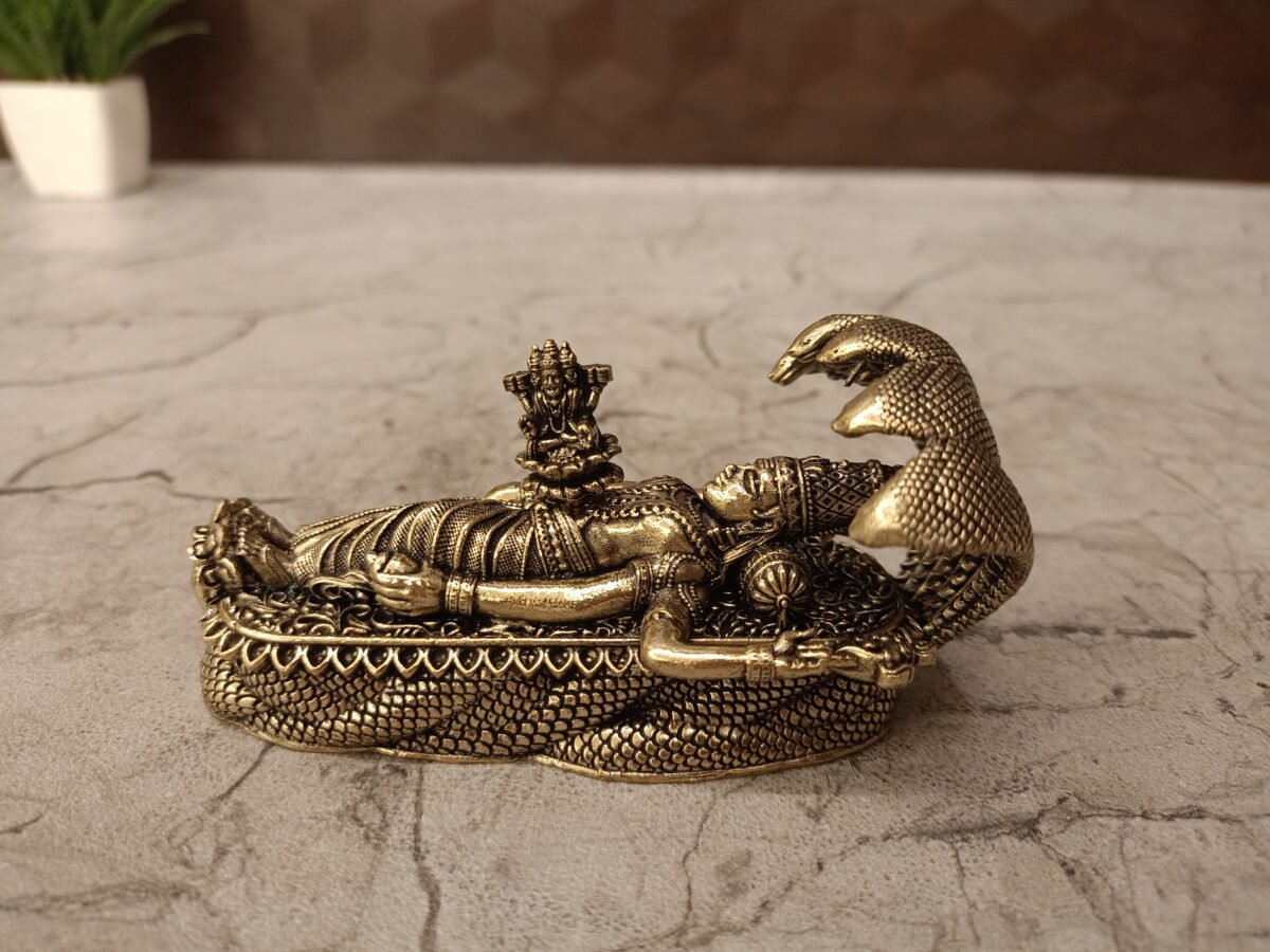Buy Brass Fine Art Padmanathar Statue 2″ Antique Showroom Trichy - Image 5