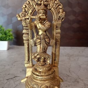 Buy Brass Krishna with Arch Standing on Tortoise Idol- 9″ Antique Showroom Trichy