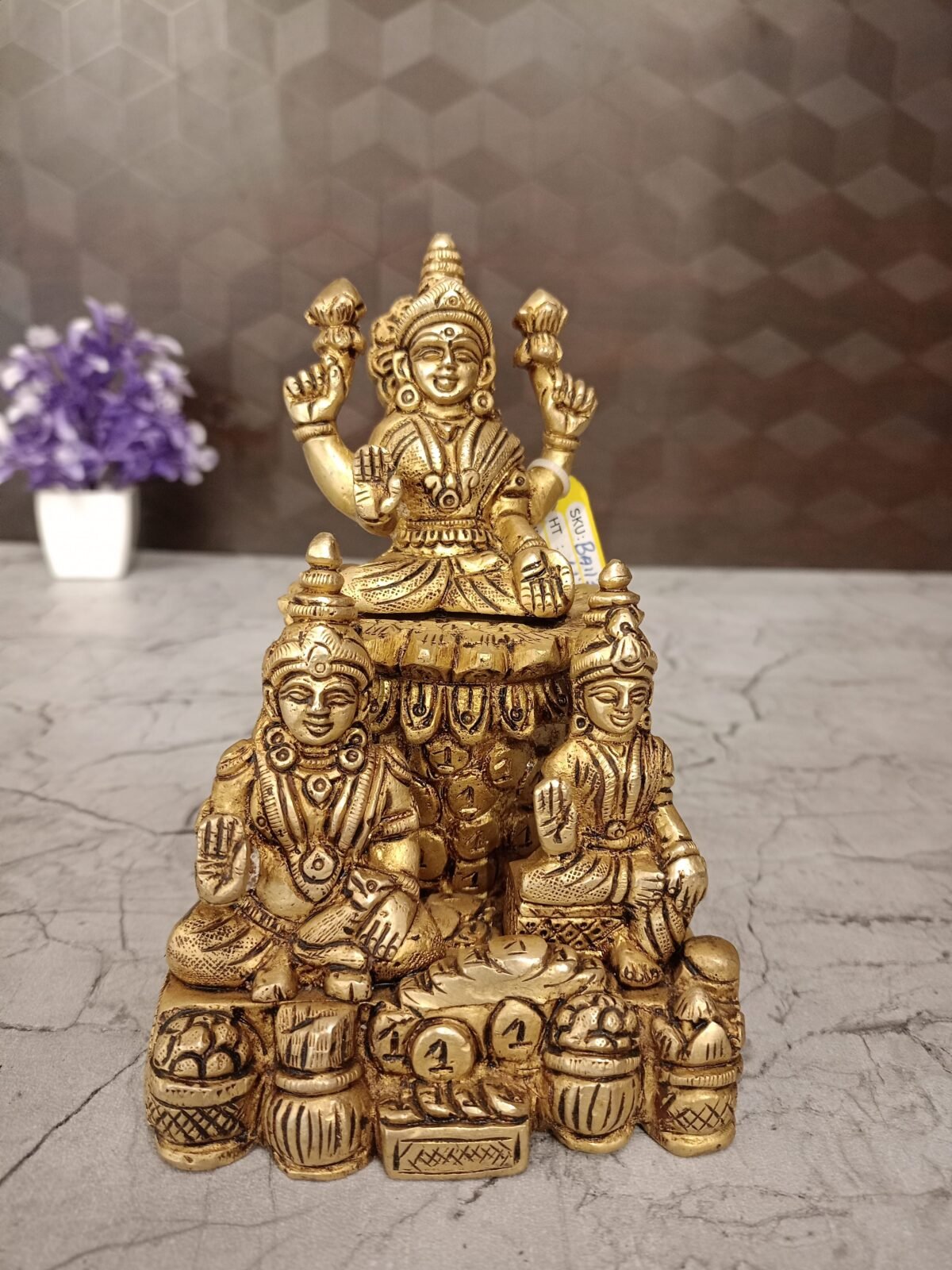 Buy Brass Lakshmi Kubera Statue with coins-6″ Antique Showroom Trichy
