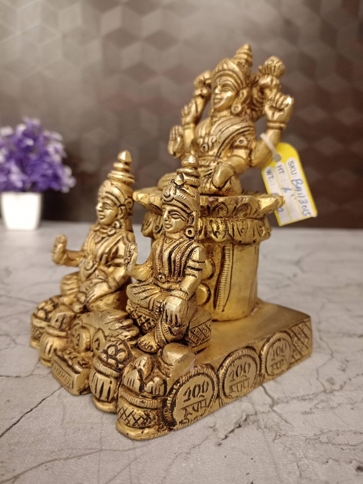 Buy Brass Lakshmi Kubera Statue with coins-6″ Antique Showroom Trichy - Image 2