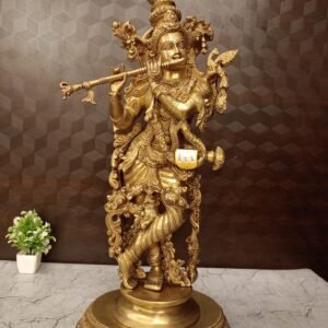 Buy Brass Lord Krishna idol Superfine Golden finish 25.5″ Antique Showroom Trichy