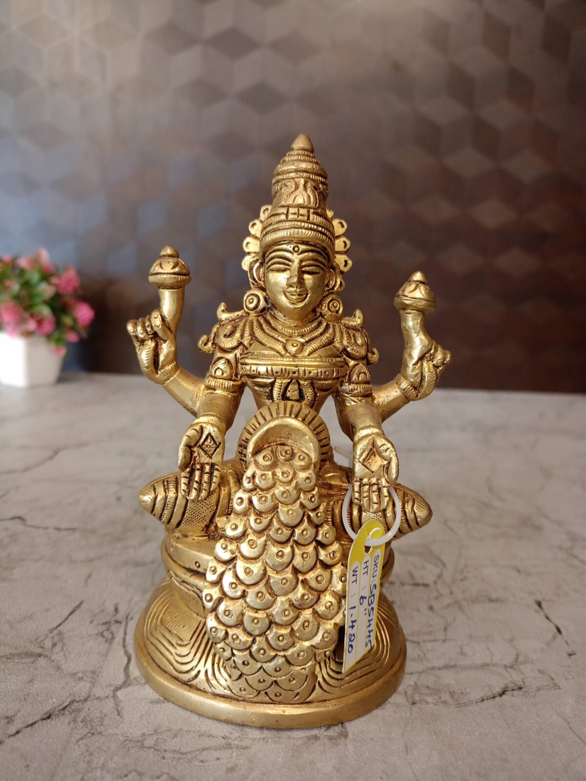Buy Brass Mahalakshmi Idol 6″ Antique Showroom Trichy