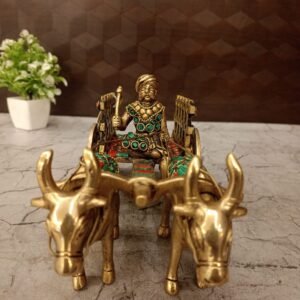 Buy Brass Stone Bullokcart idol 5″ Antique Showroom Trichy
