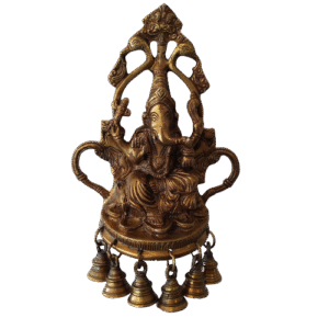 Buy Lord Ganesha on Lotus Wall Hanging With Bells Antique Showroom Trichy