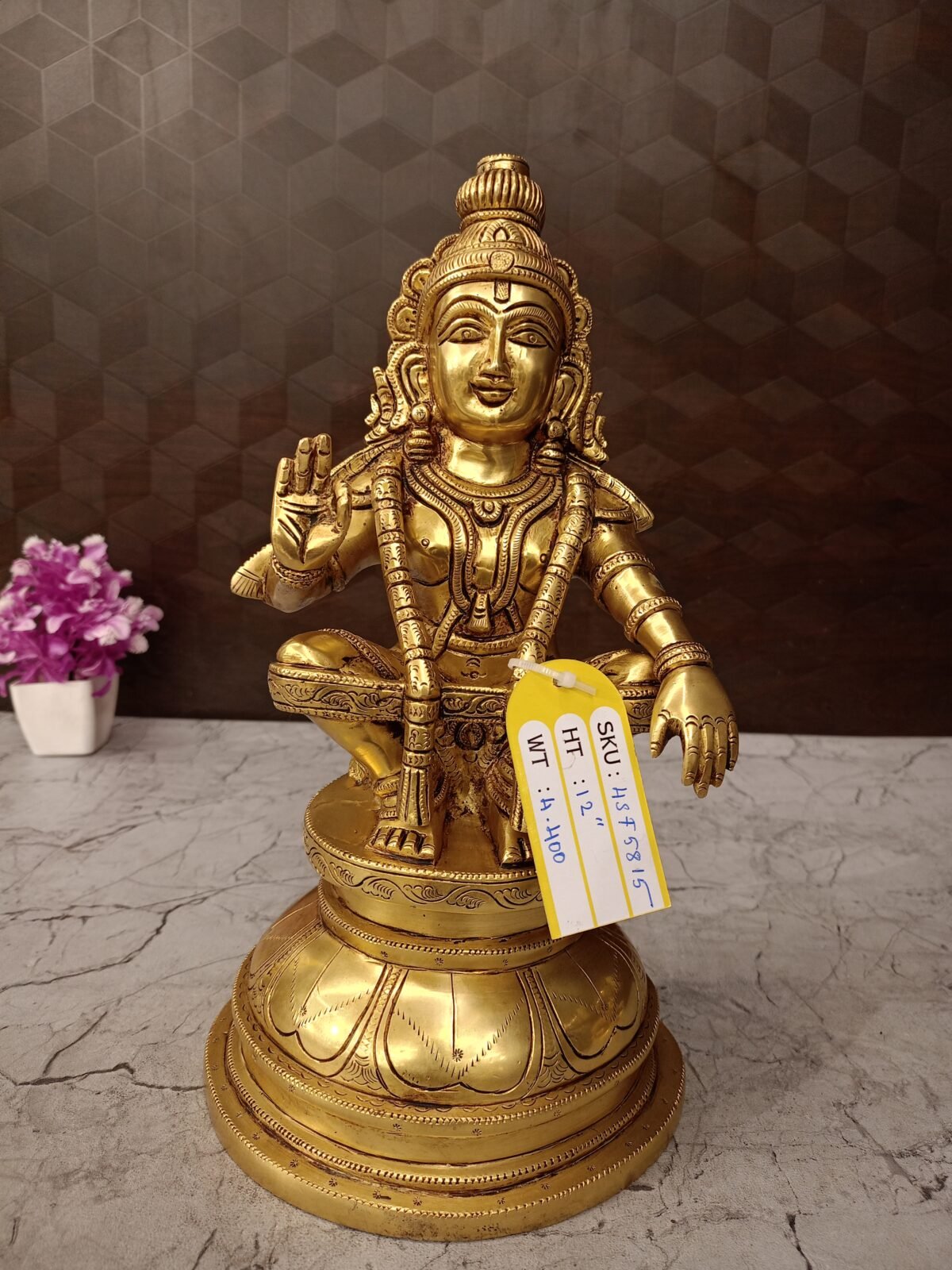 Buy Superfine Brass Ayyappan Statue For Pooja 12″ Antique Showroom Trichy
