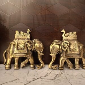 Buy Brass Elephant Wall Mount 4.5” Pair Antique Showroom Trichy