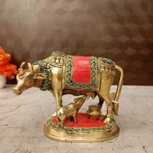 Buy Brass Gomatha Stone finish Green and Red Color 5.5″ Antique Showroom Trichy