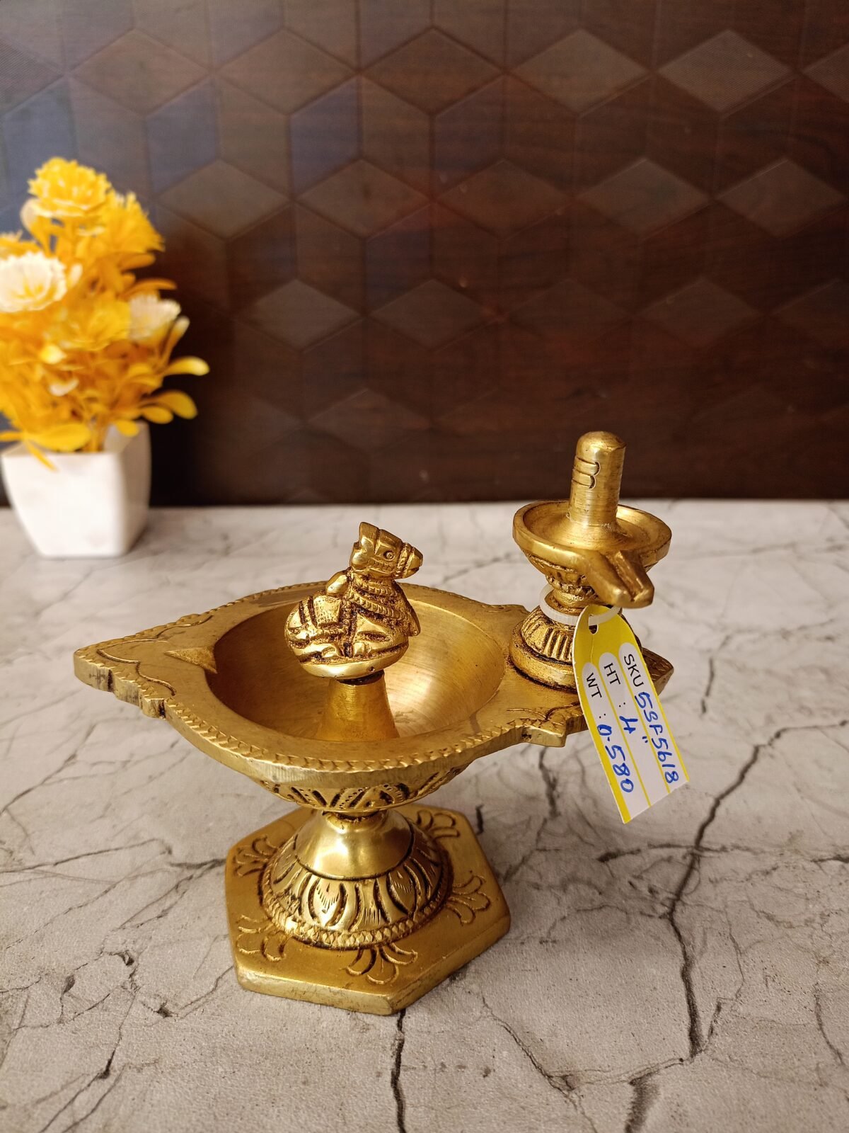 Buy Brass Pradhosha Diya 4″ Antique Showroom Trichy - Image 4