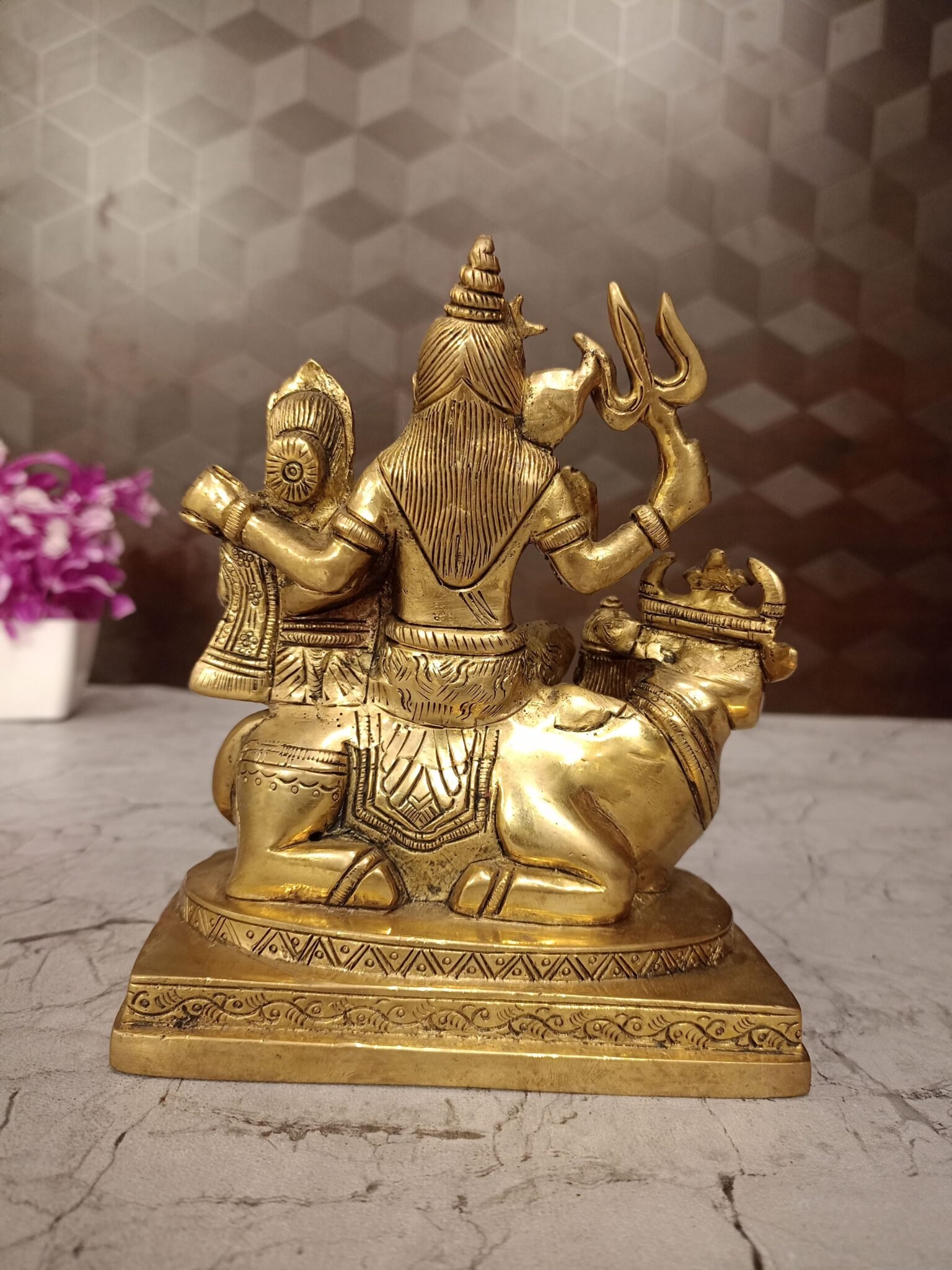 Buy Brass Shivan Family Statue on Nandhi Idol- 6″ Antique Showroom Trichy - Image 2
