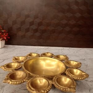 Buy Brass Uruli With Diyas | Uruli Brass Decor Bowl For Home 2” Antique Showroom Trichy