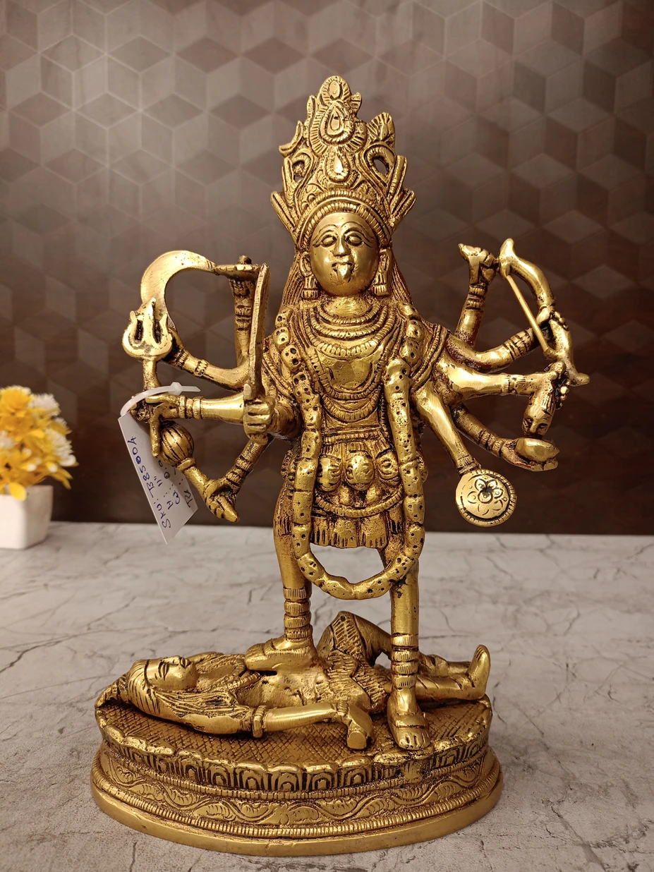 Buy Premium Brass Kali Amman Idol 11″– Divine Power & Protection Antique Showroom Trichy